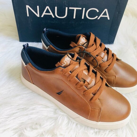 Nautica Youth Sneakers Size 5 Brown Graves 2 Casual Low‎ Cut Lace Up Shoes NWB - Picture 4 of 8